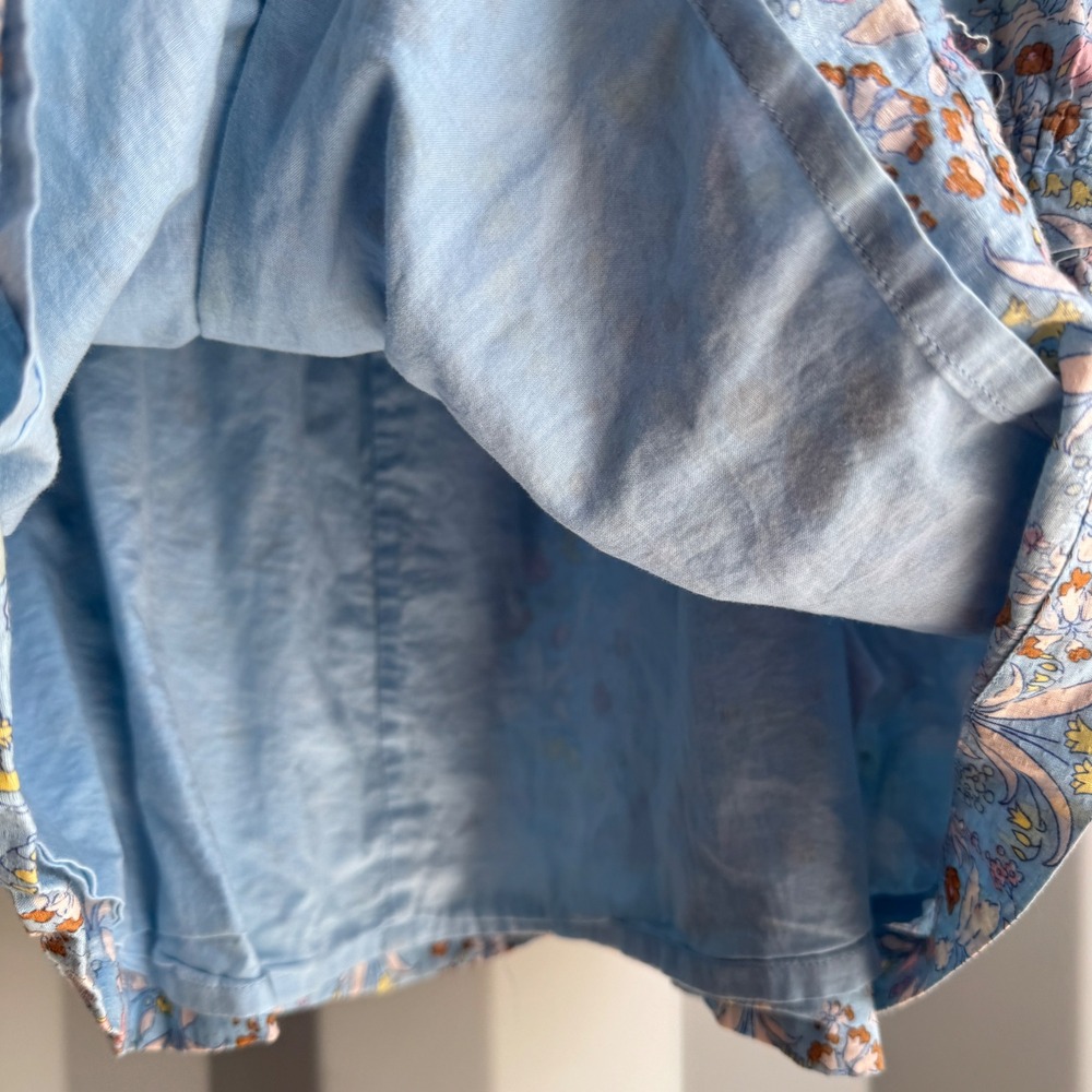 Mini Boden Dress 7-8Y Blue Floral Smocked Cotton Cottagecore Long Sleeve 128cm - Picture 11 of 12